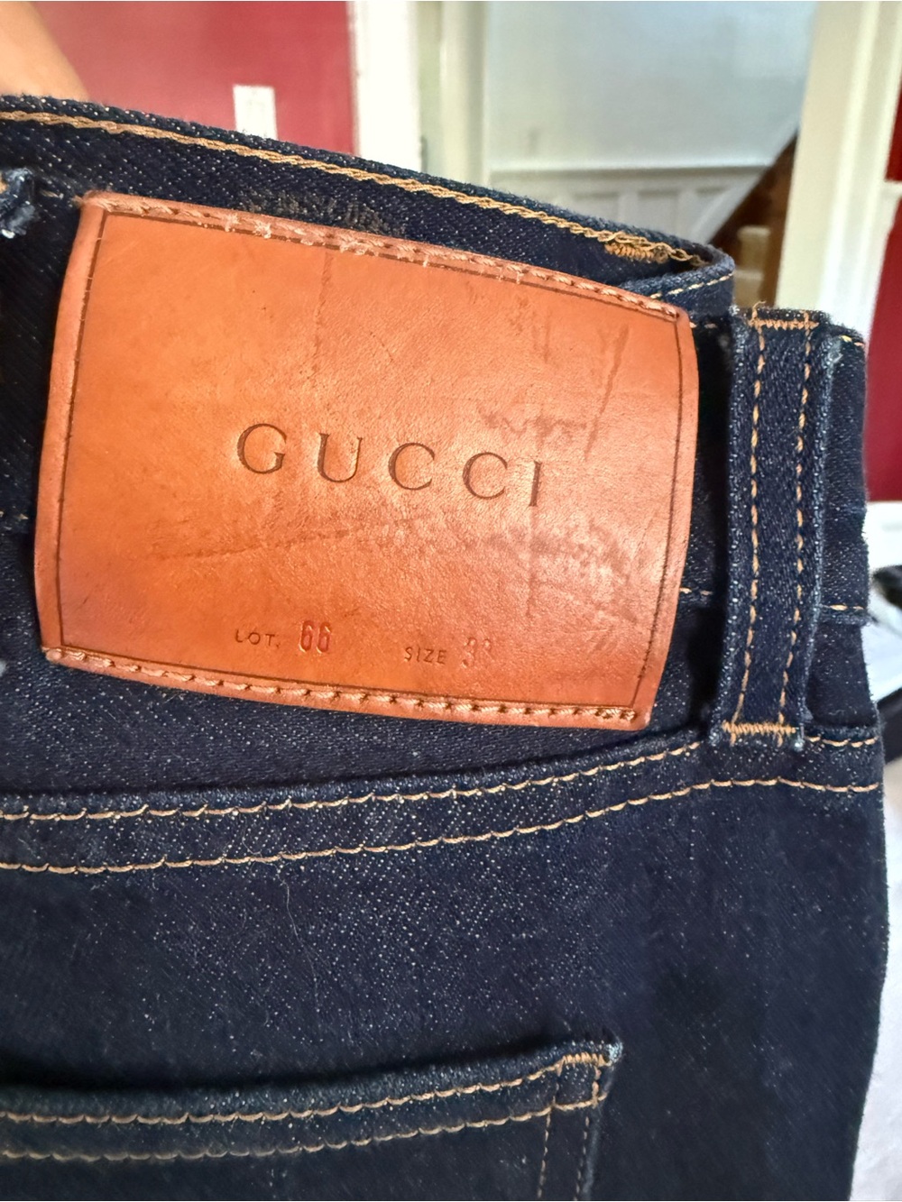 Gucci Men's Dark Blue Embroidered Tiger Jeans - Picture 2 of 5